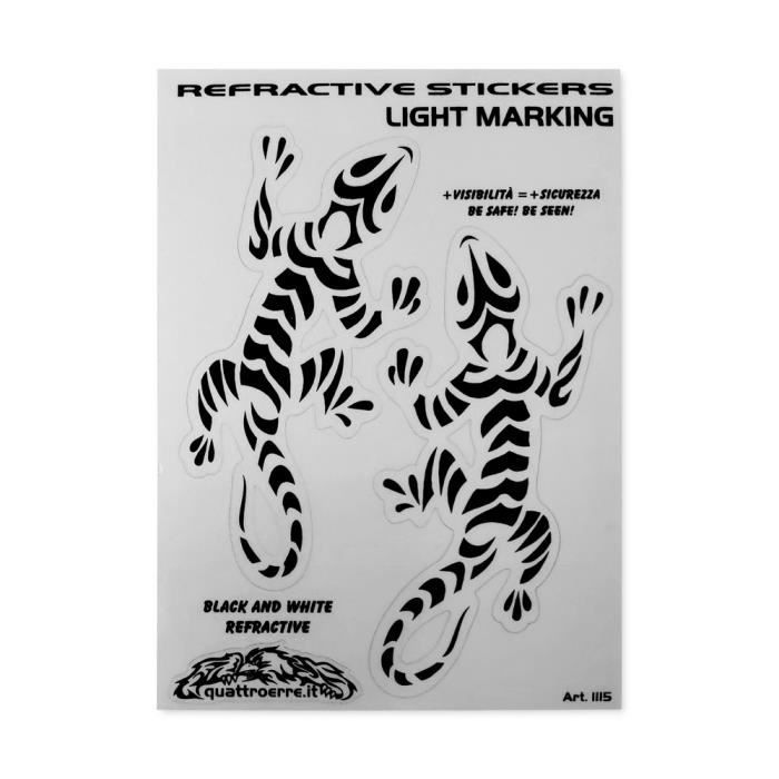 Autocollant Réfléchissant Gecko, Light Marking Sticker, 10 x 12 cm