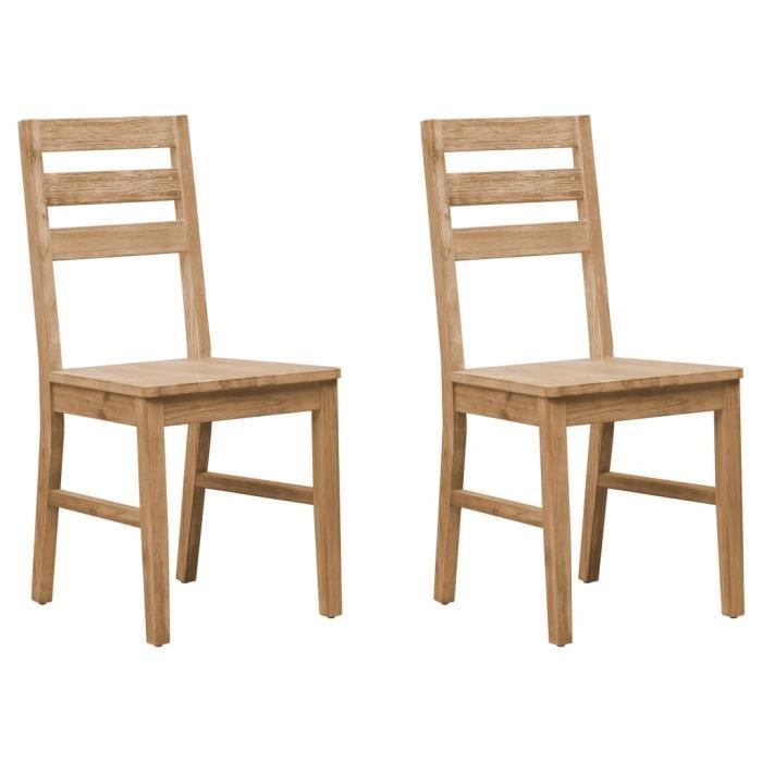 TOP•1032 Chaises de salle à manger 2 pcs Bois dacacia massif 42x49x90 cm