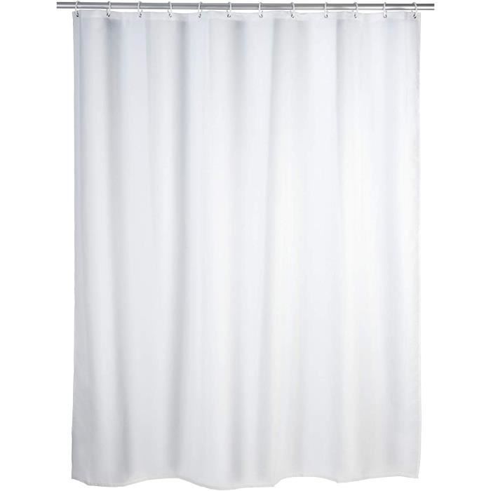 Rideau de douche tissu,rideau de bain en polyester anti moisissure impermeable rideau de douche blanc lavable 180 x 180 cm