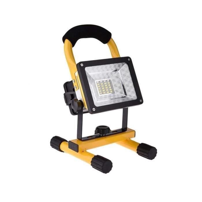 10W Led Projecteur Piles de Chantier Extérieurs Blanc Froid Lampe Poche IP65