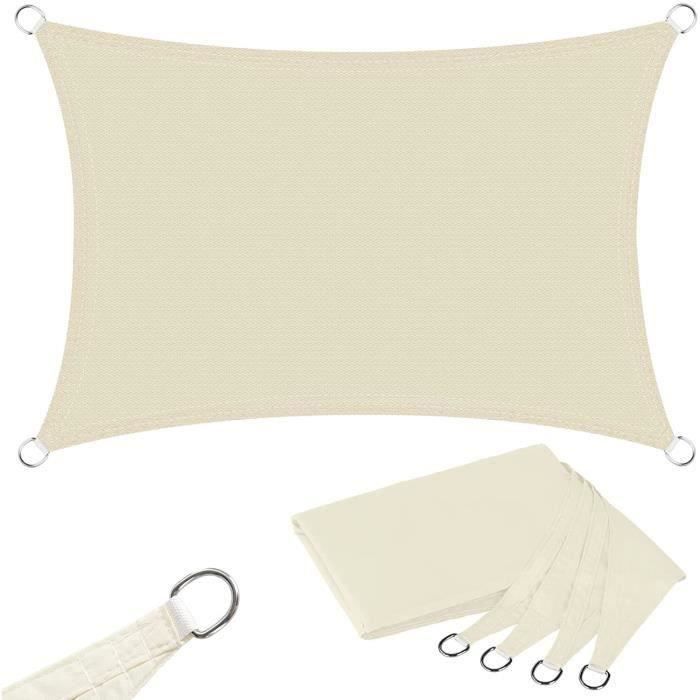 Voile D'ombrage Triangulaire 5x5x5 M - Protection UV 95%, Imperméable, Avec Kit De Fixation