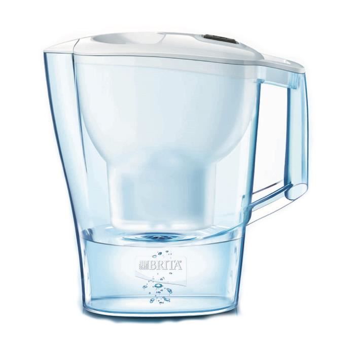 BRITA Carafe filtrante Aluna 2,4 L + 2 cartouches Maxtra blanc