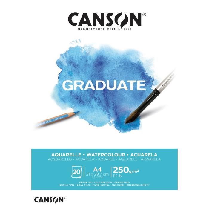 Bloc 'Graduate aquaralle' 20 feuilles format A4 de Canson