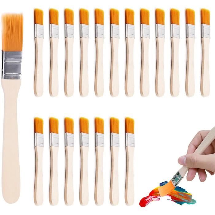 Kit 20 Pinceaux éponge Peinture - Tailles 1.5 à 5 Cm, Bois, Pour Aquarelle/acrylique/huile, école/DIY