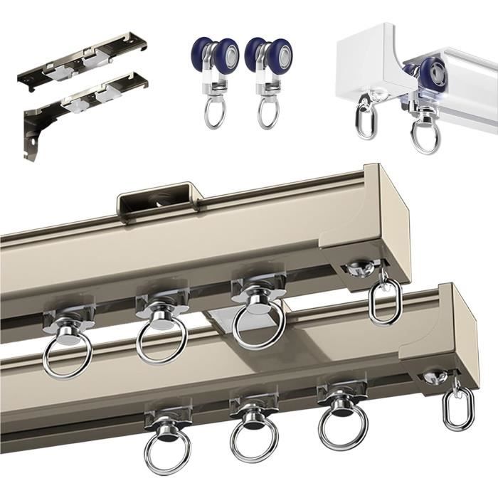 Décoration Fenêtre Rail à Rideau Coulissant Extensible 190-360cm