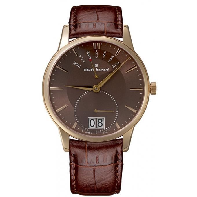 Montre suisse claude bernard 34004 37r brir montre dateur cuir