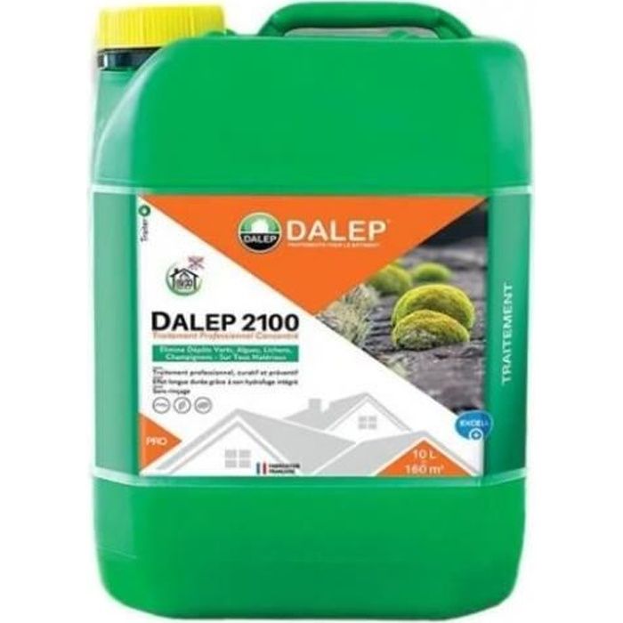 Anti-mousse - Dalep - 2100 Concentré 10L - Élimine algues et lichens