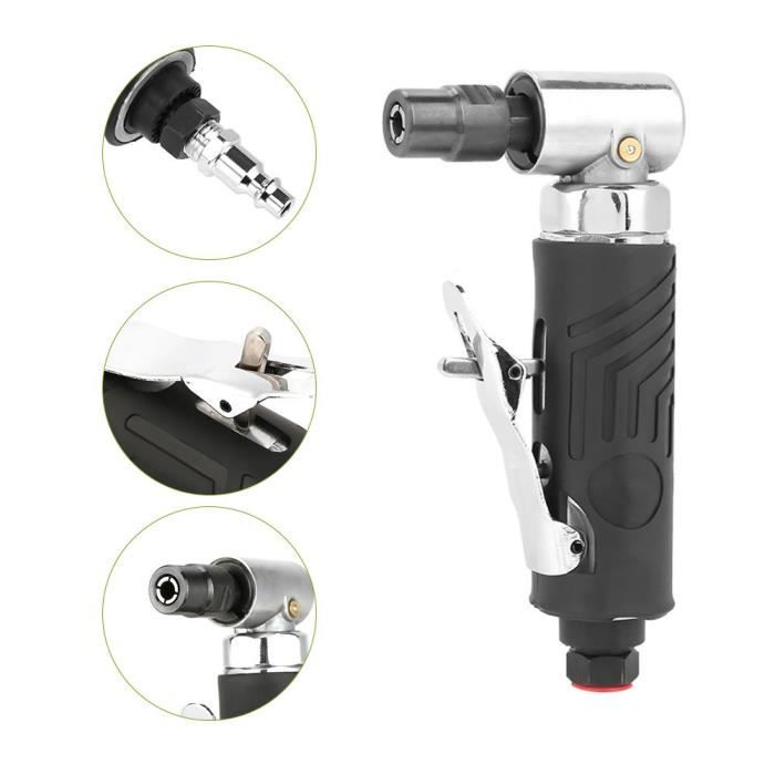 Qiilu Polisseuse Kit Meuleuse d'Angle Pneumatique 1/4po PT Mini