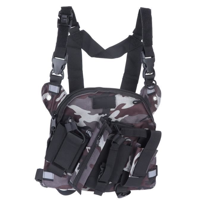 Sac Poitrine Double Talkie-Walkie Osmond - Harnais Réfléchissant | Pour Sécurité, Outdoor, Événements