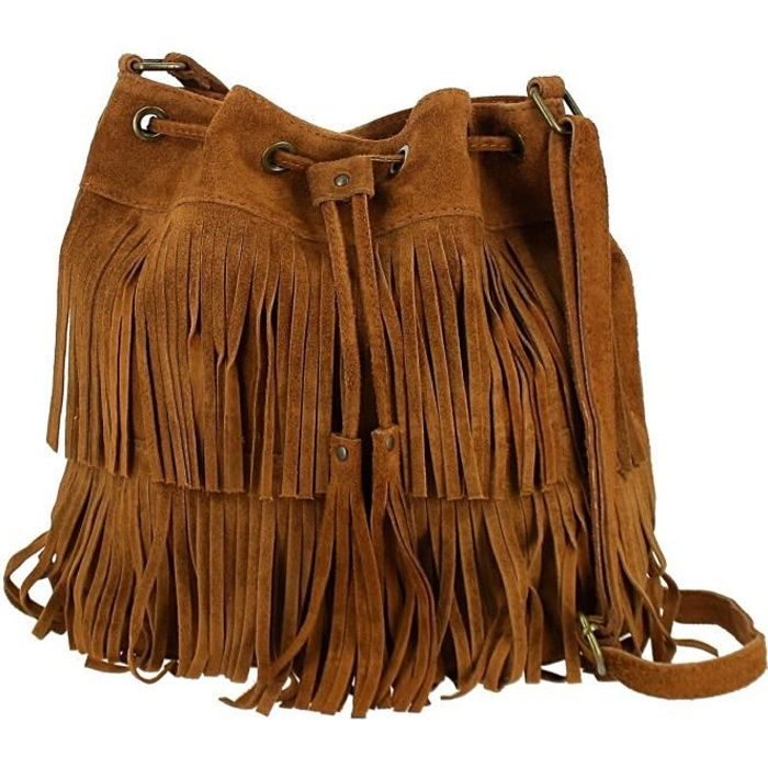 Sac a outlet frange camel