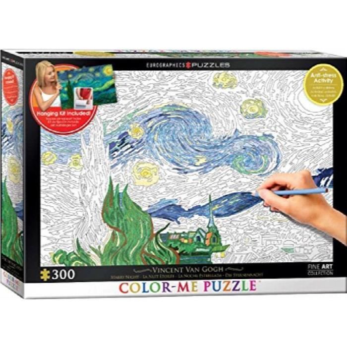 EuroGraphics Puzzle Panorámico Noche Estrellada De Van Gogh – 1000 Piezas, 32x96 Cm, Con Tecnología Smart-Cut Y Colores Biodegradables