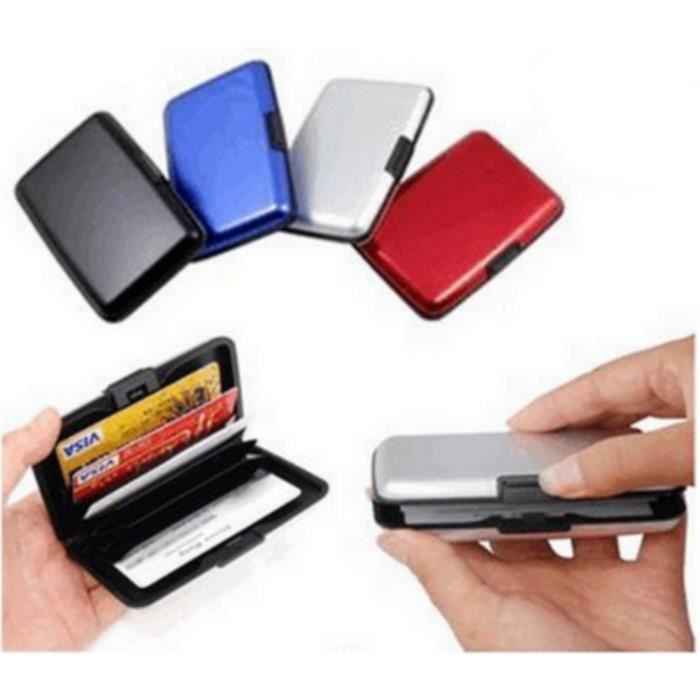 1 PORTE CARTE DE CREDIT EN ALUMINIUM SECURITE Gris,rouge,bleu - Cdiscount  Bagagerie - Maroquinerie