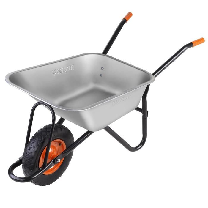 Brouette Jardin 75L - 160kg - Acier Galvanisé - Linxor - Tout Terrain