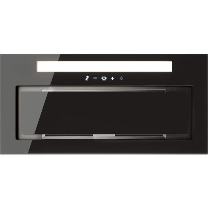 Hotte casquette aspirante silencieuse - 60 cm - 525 m3h - loteo - noir 