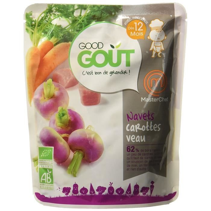 Good Gout Bio Navets Carottes Veau Par Masterchef Gourde 2g Lot De 4 Achat Vente Compote Dessert Fruite Good Gout Bio Navets Carottes Veau Par