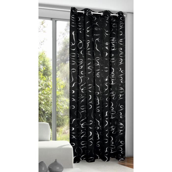 Rideau Occultant Noir Et Argent