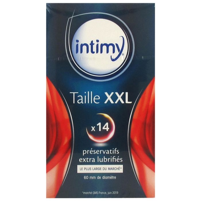 Lot De 2 X 14 Préservatifs INTIMY Taille XL - Lubrifiés, Sans Parfum - Pour Homme