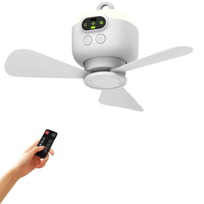 Ventilateur de Plafond - JOULLI - Modèle Rechargeable - 8000mAh - Télécommande - 4W - Joulli