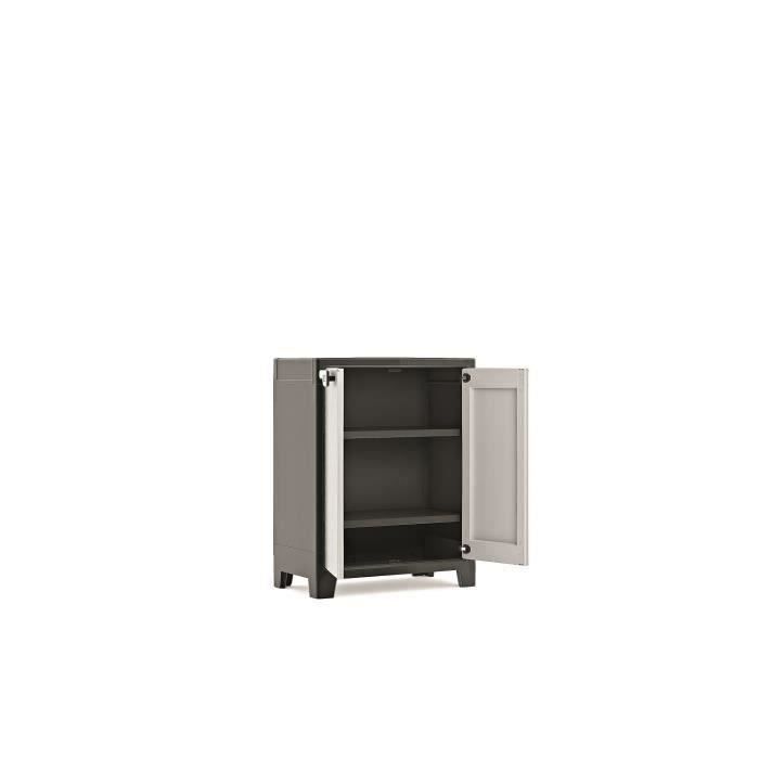 SHOT CASE KETER ARMOIRE BASSE TITAN, Noir Gris, 80 x 44 x 100 cm