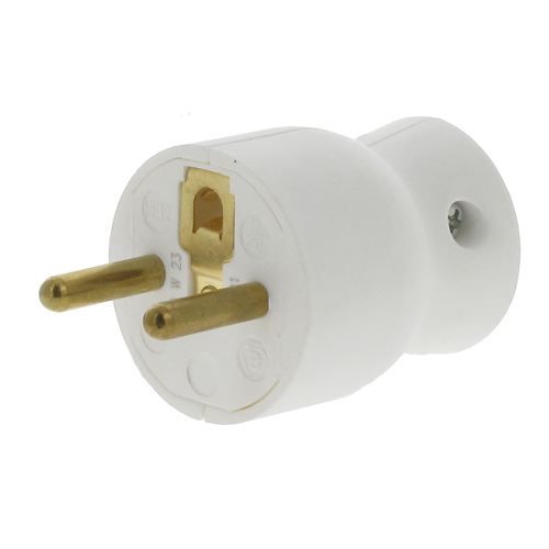 Fiche plastique 2P 6A avec anneau d'extraction finition bronze | 050164