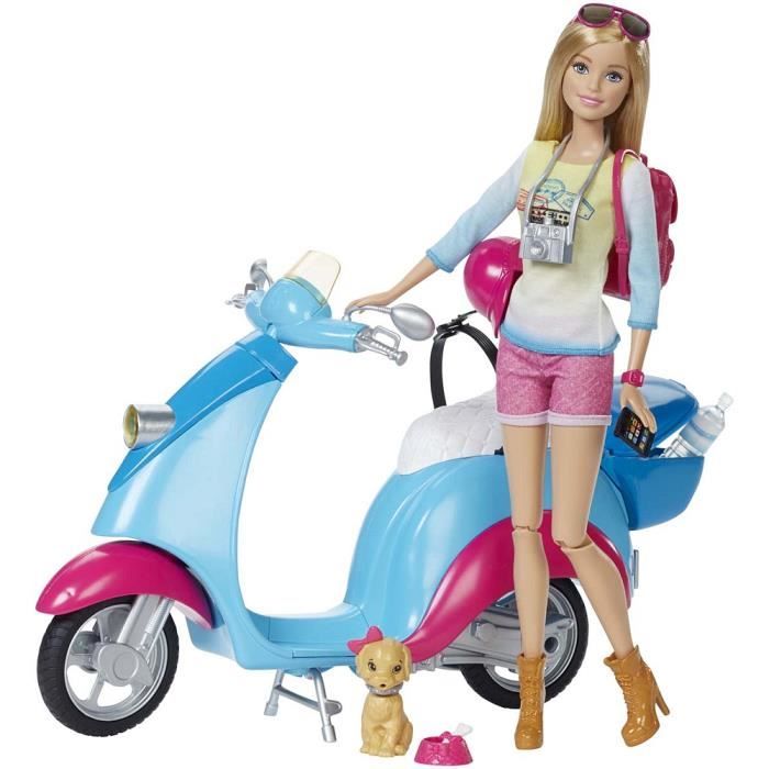 Mattel Barbie et son scooter Cdiscount Jeux Jouets