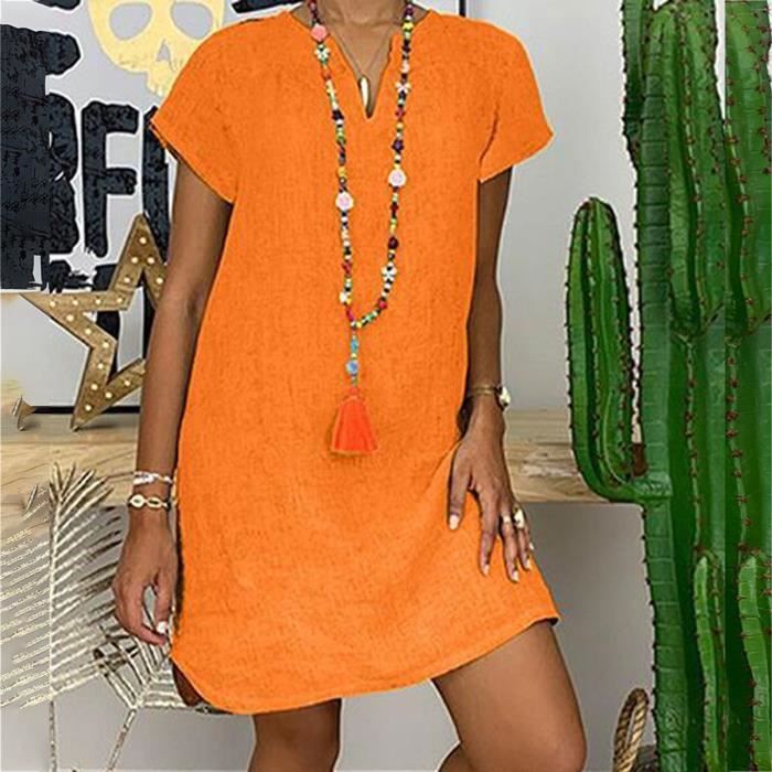 robe droite orange