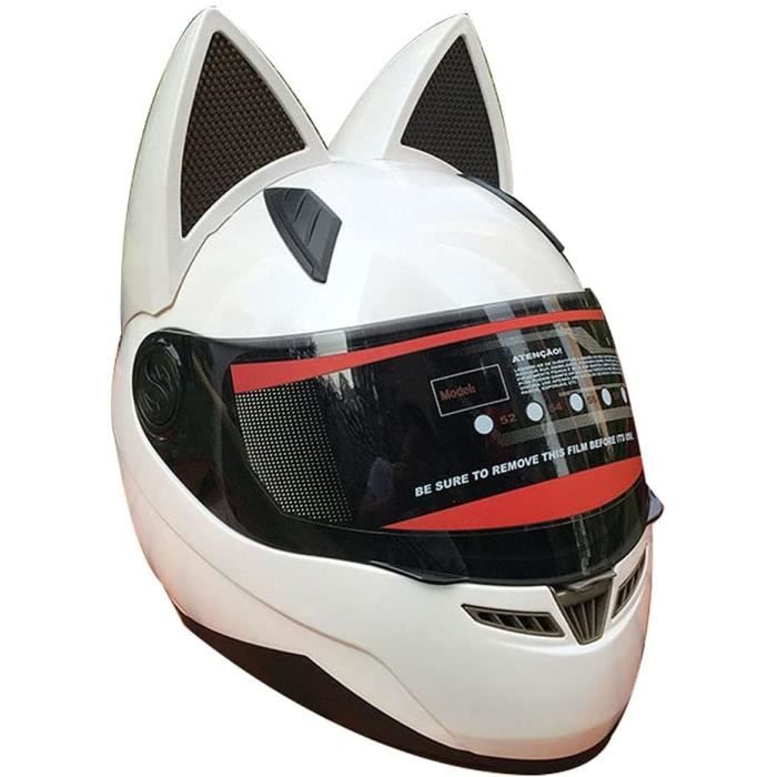 Casque d'oreille De Chat, Casques De Moto Hommes Femmes, Casque De Route De  Moto Intégral Casque De Chat avec Oreilles, Approuvé E - Cdiscount Auto