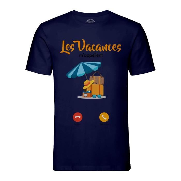 Débardeur Homme 100% Coton Bio – Impression Humour « Les Vacances ? » – Coupe Classique, Fait En France