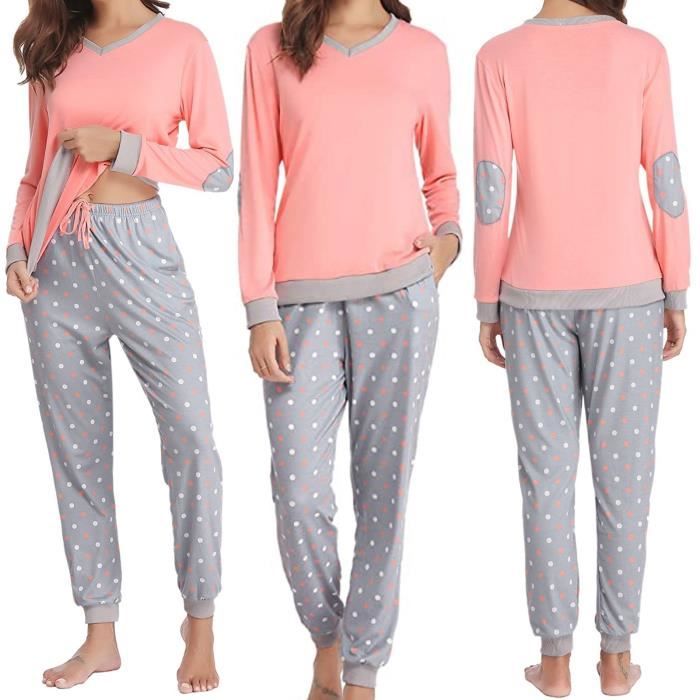 CityComfort Pyjama Femmes Ensemble Pyjama Femme A Carreaux avec Chemise Boutonné Devant 100% Coton Taille S M L Et Grande Taille XL
