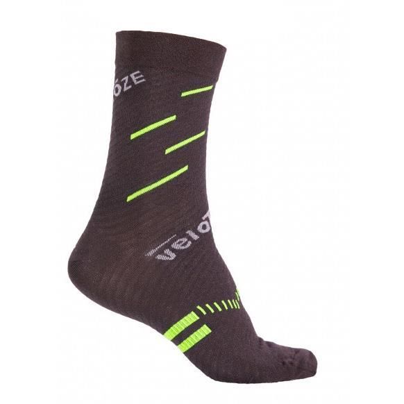 chaussettes de cyclisme à compression active - velotoze - laine mérinos - noir