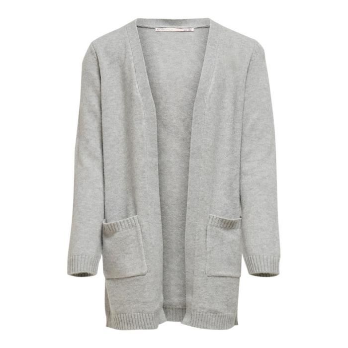 Gilet Fille Kids Only Lesly Manches Longues Sans Fermeture Gris