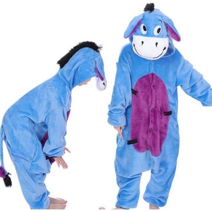 Pyjama en Animaux JINDING Bourriquet Funny et Chaude Garcons et filles Bleu