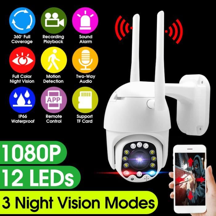 Caméra De Surveillance Extérieure Sans Fil 1080P - ZS070 - Vision Nocturne, Détection Mouvement, IP66