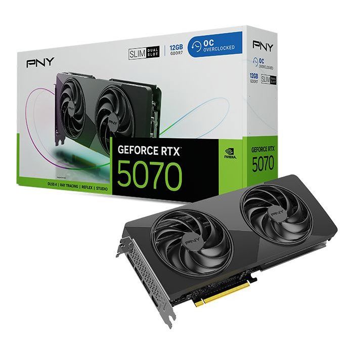 Carte Graphique PNY GeForce RTX 5070 Slim OC – 12 Go GDDR7, PCI Express 5.0 - vue 2