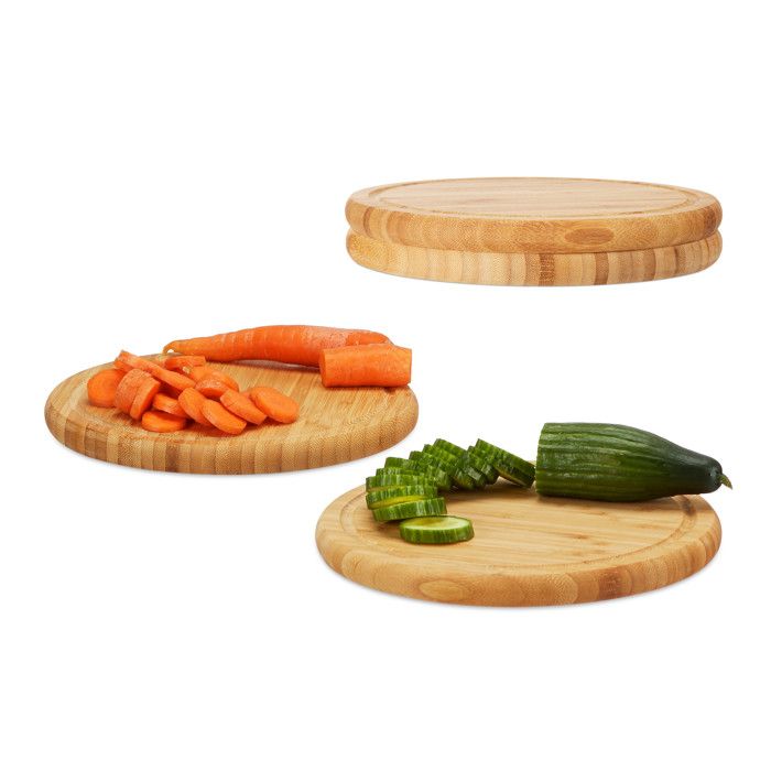 Set De 4 Planches à Découper En Bambou 30 Cm – Pour Petit-déjeuner, Service, Découpe, Naturel
