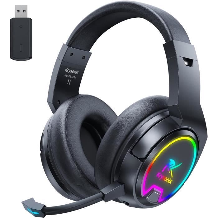 Pg4 Rgb Wireless Gaming Headset Pour Ps4, Ps5, Pc - 2.4Ghz 7.1 Surround ...