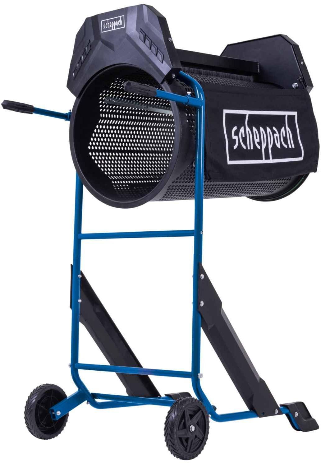 Scheppach Tamis à rouleaux RS500 - 350 W - Tambour de tamisage inclinable 400 mm - Vitesse de rotation 42 min-1