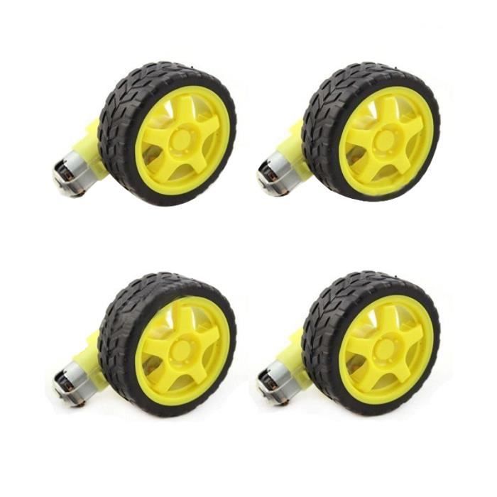 Moteur réducteur pour roue Arduino Robot voiture intelligente Pneus plastique Moteur réducteur pour roue Arduino Robot voiture intelligente Pneus plastique