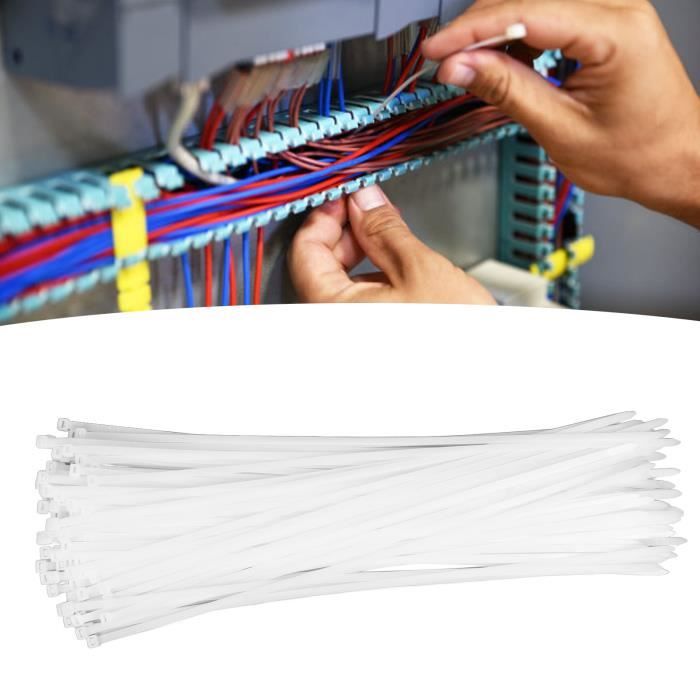 Lot De 100 Attaches Câble Noires 15 Cm - Fermeture éclair En Nylon Résistant, Pour Organisation Câbles