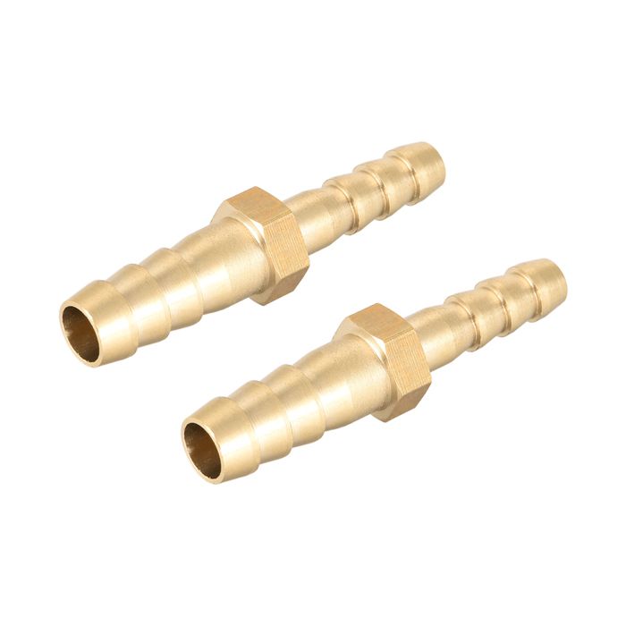 sourcing map 8mm Raccord Cannelé Tuyau Laiton Barbelé 90 Degré Coude