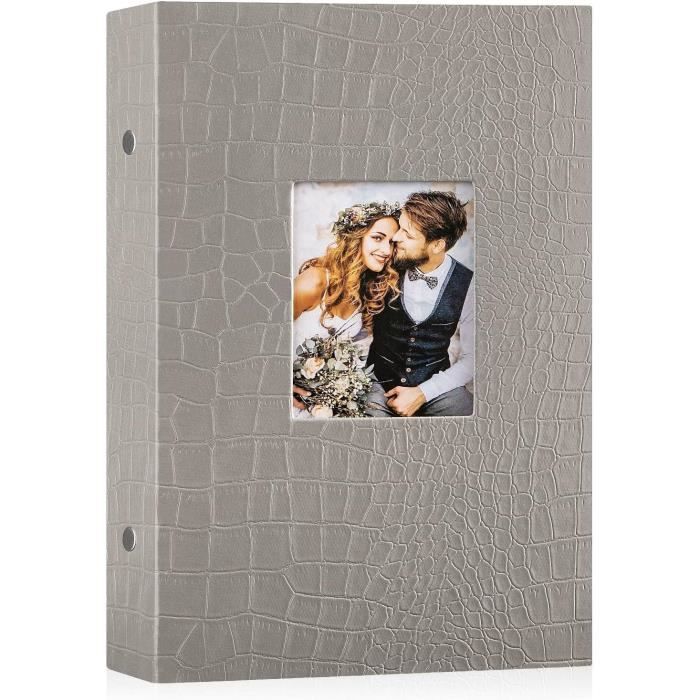 Album Photo Cuir 600 Photos - Format 10x15 Cm - 120 Pages - Brun