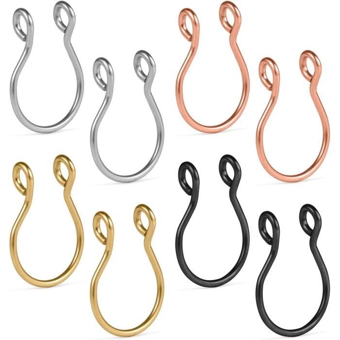 Faux Piercing Nez Anneaux Acier Inoxydable - Style Septum Ou Narine - Sans Perçage
