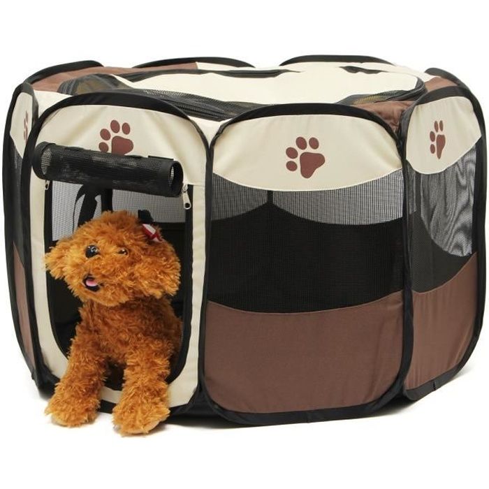 Clôture pour Chiens - TEMPSA - Octogonal - Pliable - Intérieur - Résistant à leau
