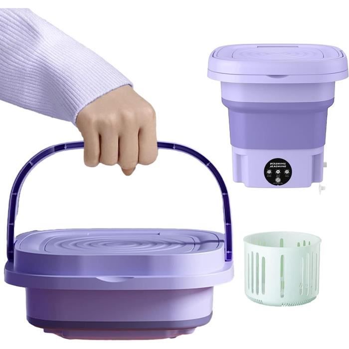 Mini Machine à Laver Pliable Portable 12L - Pour Camping, Appartement, Sous-vêtements, Vêtements Bébé, Avec Essorage