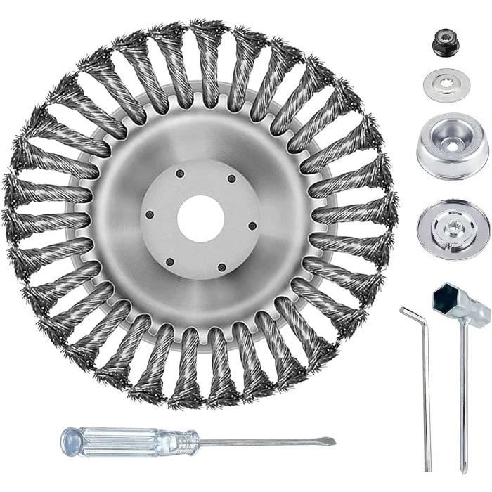 Brosse De Désherbage Pour Débroussailleuse Stihl - Diamètre 200 Mm, Alésage 25,4 Mm - Kit D'installation Inclus - Idéale Pour Jardin, Pelouse Et Nettoyage Des Joints