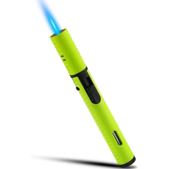 Briquet Tempête Jet Flame Rechargeable – Résistant Vent & Intempéries, Design Métallique Élégant Briquet Sécurité Enfant Camping Randonnée