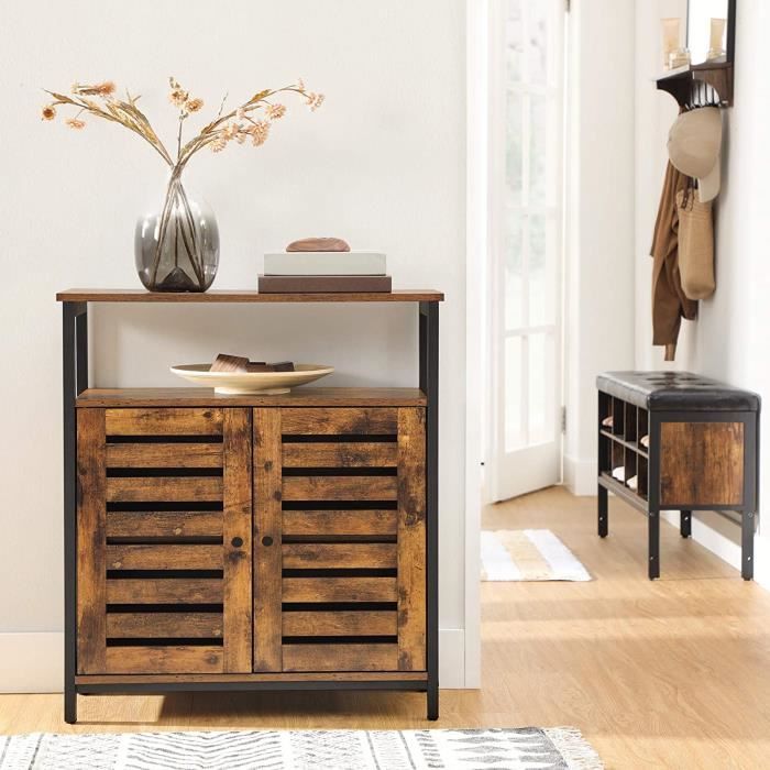 Vasagle Meuble De Rangement Industriel 70 X 30 X 80 Cm L X L X H Meuble De Salle De Bain Buffet Lsc76bx Achat Vente Petit Meuble Rangement Cdiscount