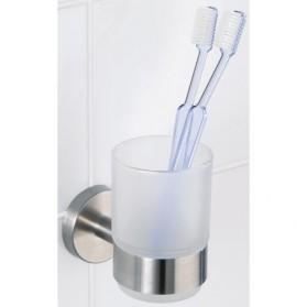 WENKO Brandol Gobelet à Brosses à Dents – Élégant Noir Mat & Cuivre, Céramique Haut De Gamme, Porte-Brosse & Dentifrice Moderne