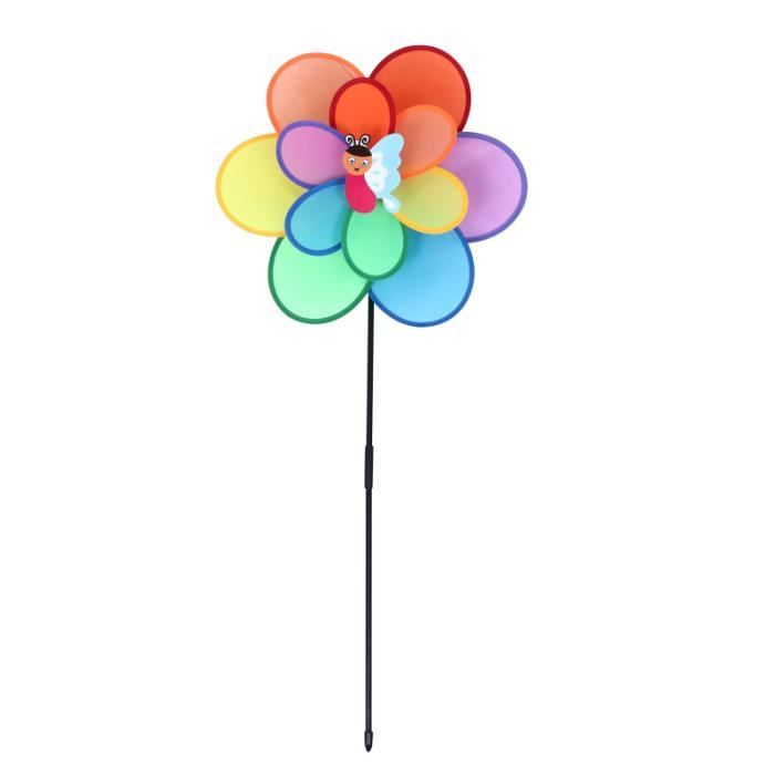 Rainbow Garden Windmill Double Layered Wheel Wind pour cour jardin
