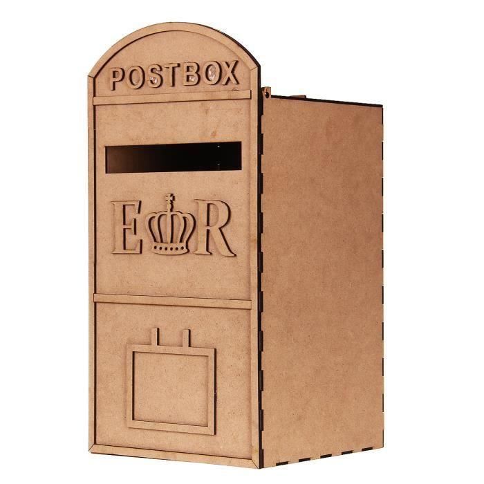 Boîte aux lettres en Bois MDF Boite Carte Mariage Décoration Craft